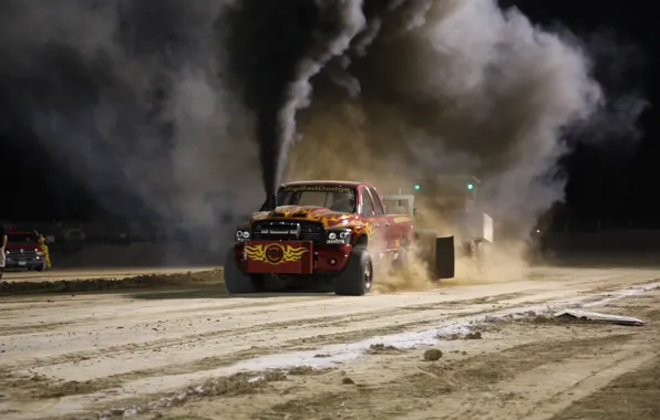 Sand, smoke, Dodge, Dodge, track