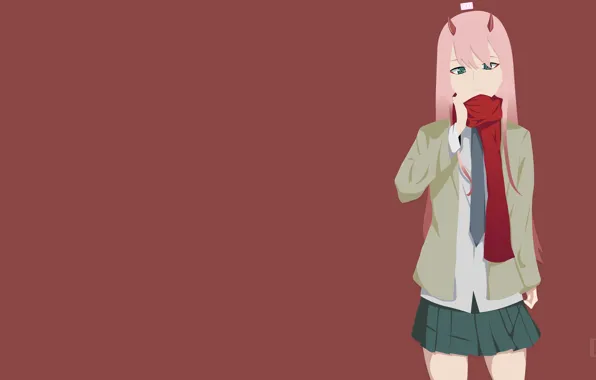 Girl, minimalism, Minimalism, Darling In The Frankxx, Cute in France, Zero Two