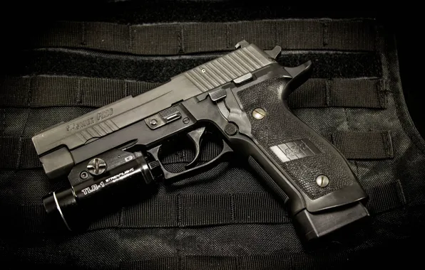 Gun, weapons, flashlight, SIG-Sauer, P226