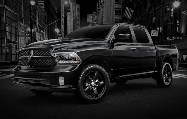 Picture black, Dodge, Dodge, pickup, the front, 1500, Ram, REM