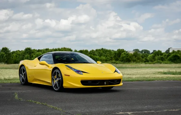 Picture Ferrari, 458, Yellow, Italia