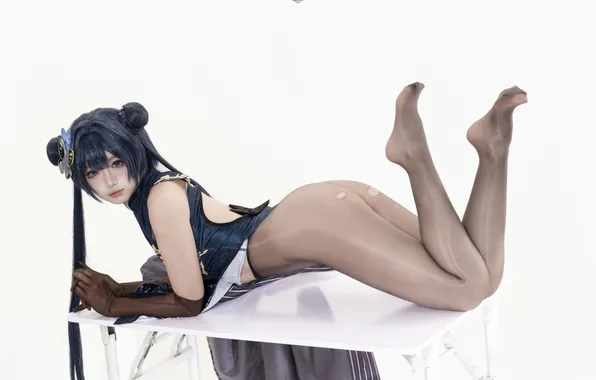 Picture ass, model, women, cosplay, pantyhose, thighs, simple background, video game girls