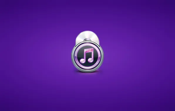 Minimalism, player, disk, note, purple background