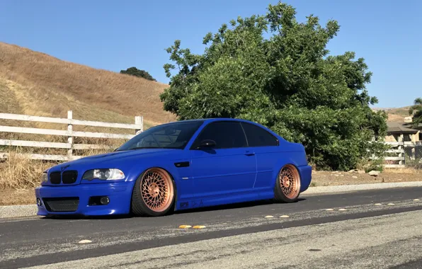 Blue, E46, M3, Gold wheels