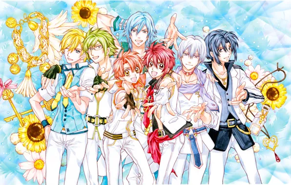 Group, anime, art, guys, IDOLiSH7