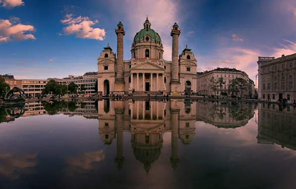 Water, reflection, Austria, Vienna, Carina