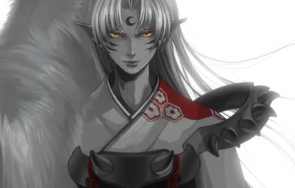 Picture figure, a month, spikes, tattoo, fur, guy, ears, sesshomaru