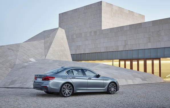 Picture the sky, light, grey, the building, BMW, Parking, architecture, sedan
