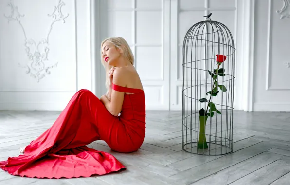 Girl, rose, cell