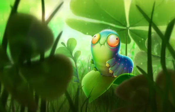 Caterpillar, nature, sheet, funny