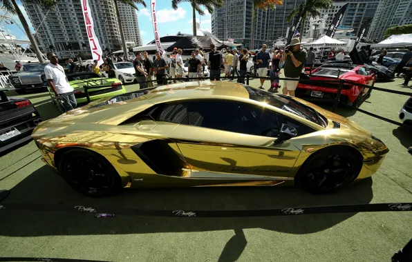 Lamborghini, gold, Aventador, LP720-4, Lamborghini Aventador LP720-4