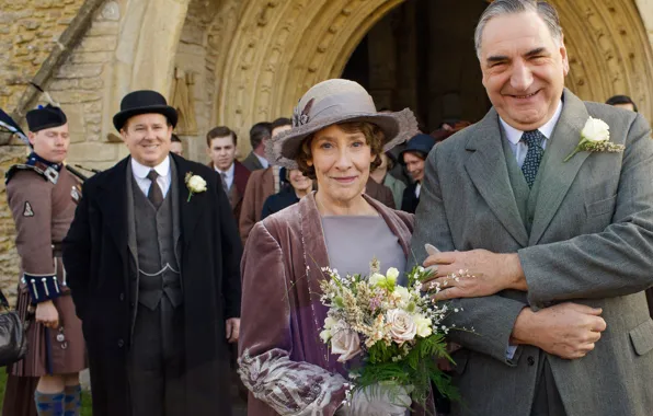 Picture the series, actors, drama, characters, Downton Abbey, Phyllis Logan, Jim Carter, Elsie Hughes