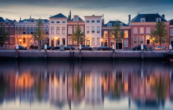 Picture lights, home, channel, Netherlands, car, Dordrecht