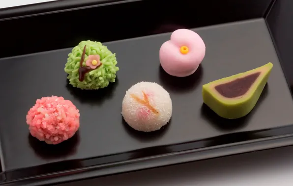 Sweets, Japan, in the box, wagashi