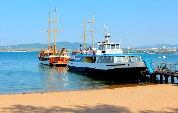 Picture sea, ship, Gelendzhik