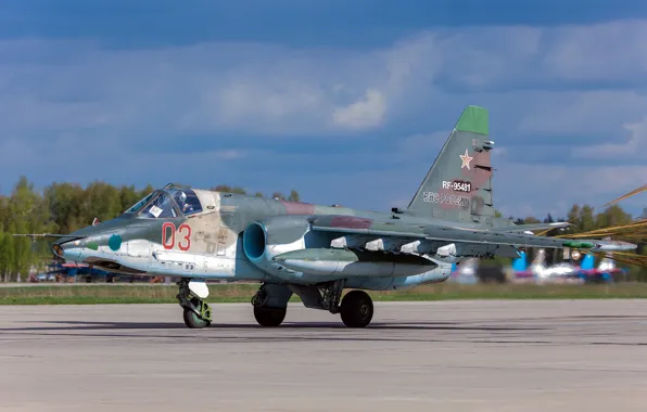 Picture attack, the airfield, subsonic, armored, &ampquot;rook&ampquot;, Sukhoi Су-25
