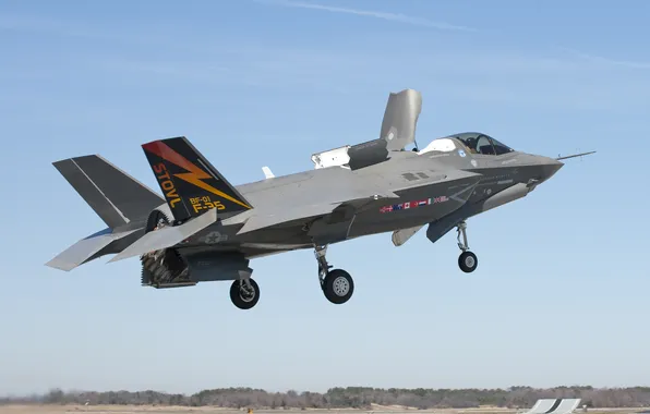 Picture the sky, landing, the airfield, F-35