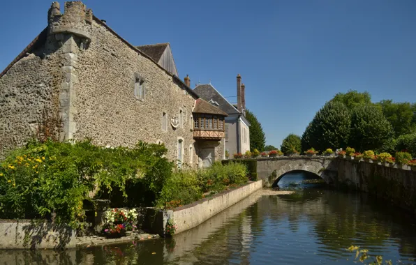 Picture France, Channel, Bridge, France, The bridge, Medieval, Canal, Bonneval