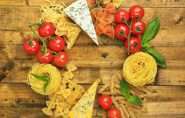 Picture cheese, tomatoes, pasta