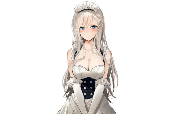 Girl, sexy, cleavage, long hair, dress, boobs, sexy girl, anime