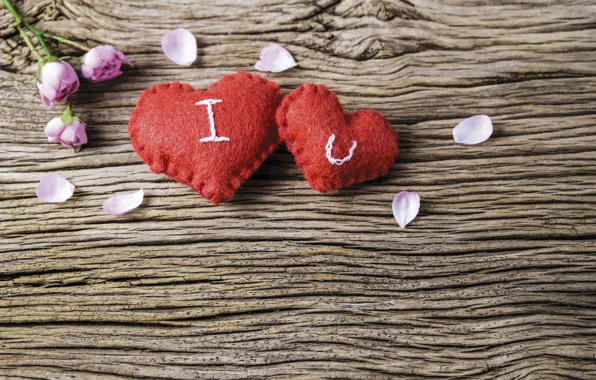 Love, flowers, heart, red, love, vintage, heart, wood