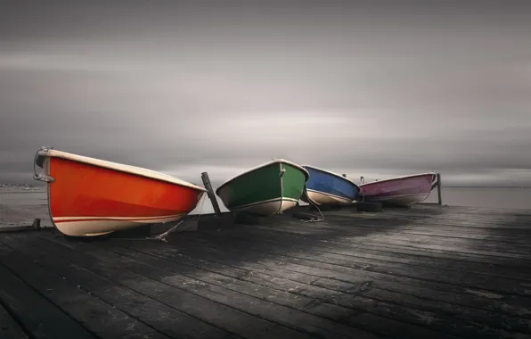 Picture shore, color, boats