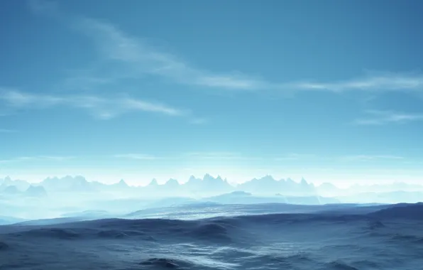 Picture blue, horizon, Serenity
