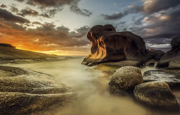 Picture sea, stones, rocks, Iceland