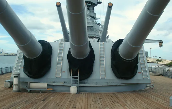 Museum, ship of the line, USS Missouri, gun turrets, nasal