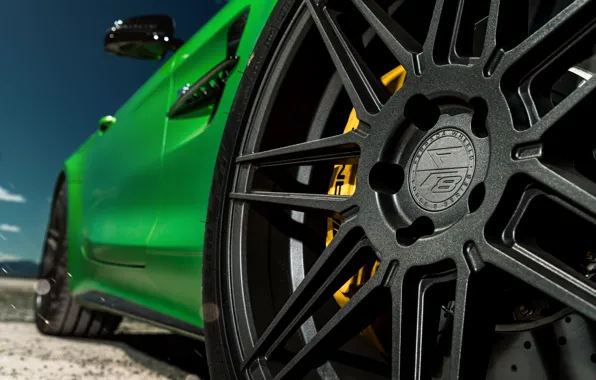 Green, wheel, disk, Mercedes GTR