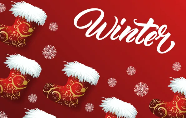 Winter, snowflakes, holiday, the inscription, pattern, graphics, Christmas, gifts
