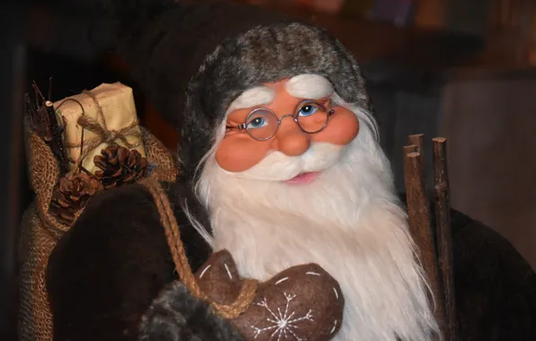 Winter, look, face, smile, the dark background, holiday, kindness, toy