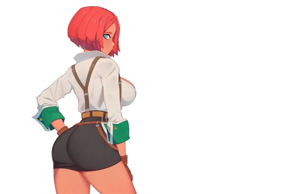 Picture Backside, butt, anime, tanned babe, tan, short hair, tanned girl, girl