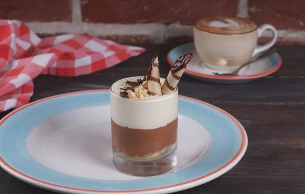 Picture chocolate, dessert, sweet sticks, sour cream rainbow