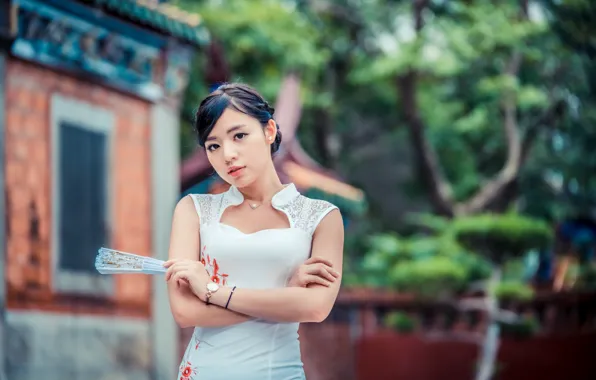 Look, girl, Asian, bokeh