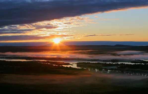 Picture the sky, river, morning