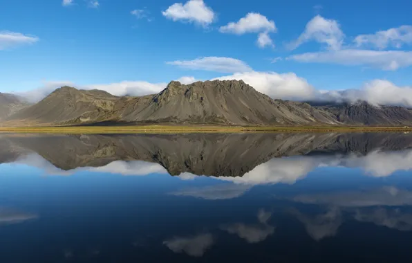 Picture reflection, mountain, Iceland, Iceland, Myrasysla, Borgarnes