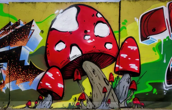 The city, wall, grafiti