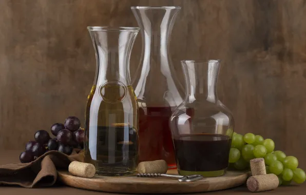 Glass, wine, decanters