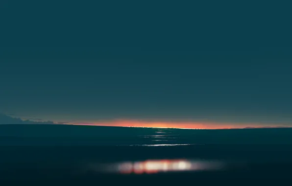 Sunset, nature, puddles, by Gracile