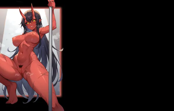 Girl, hot, sexy, horns, devil, pussy, boobs, anime