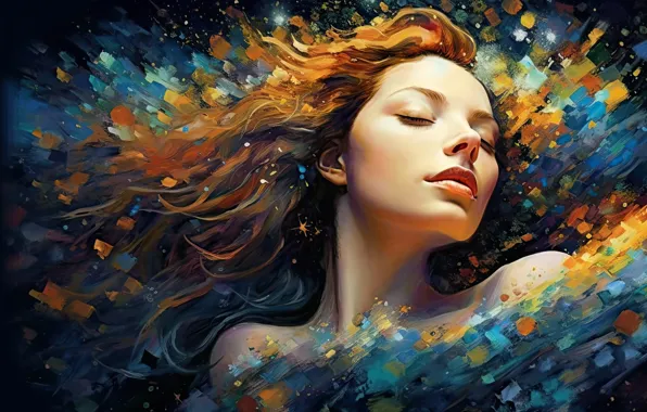 Picture neural network, AI art, digital painting, digital painting, digital art, face, image, The Art of …