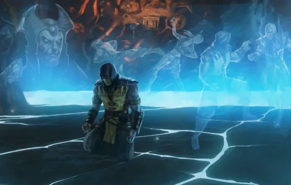 Scorpion, ninja, Mortal Kombat 10, Mortal Kombat x