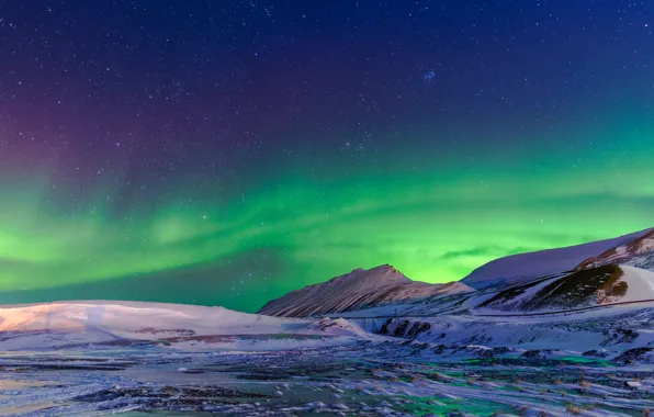 Norway, Svalbard, aurora borealis