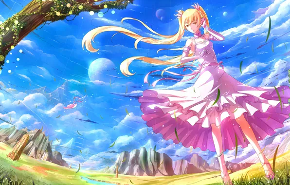 Picture girl, dress, kazeno