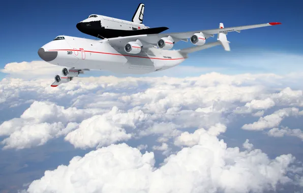 Picture clouds, flight, the plane, Buran