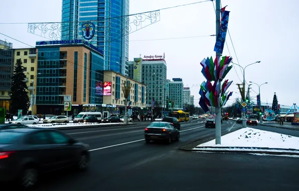 City, Sky, Cars, Urban, Colorful, Downtown, Europe, Skyscaper