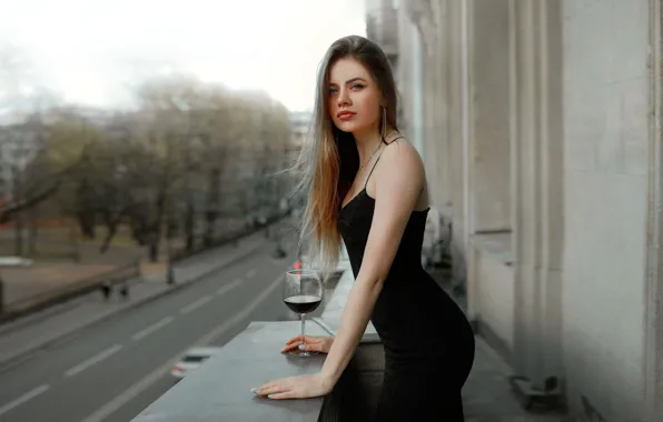 Look, figure, dress, long hair, dress, in black, Alexey Yakovlev, Alexey Yakovlev