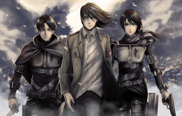 Art, characters, Attack Of The Titans, Shingeki No Kyojin, by redwarrior3