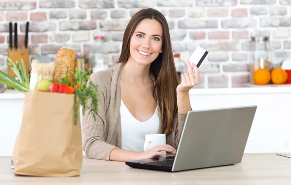 Computer, Girl, purchase.
